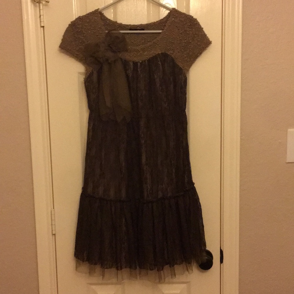 Chocolate brown lace dress